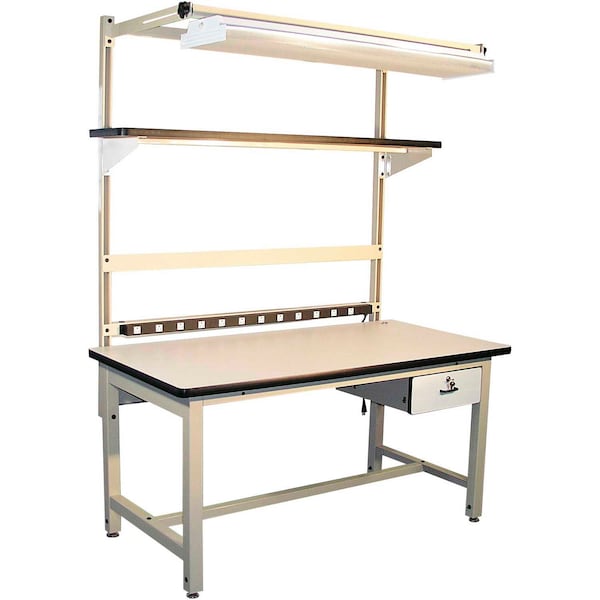 Bench-In-A-Box Standard Workbench, Plastic Laminate Top, 72Wx30D, Beige